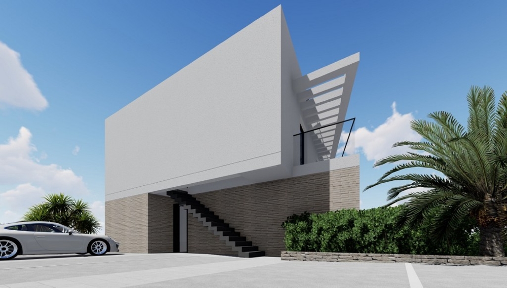 Baksidan av fastigheten A2827, Ciovo Island, Kroatien.