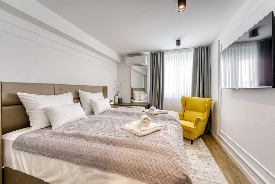 Luftkonditionerat sovrum.