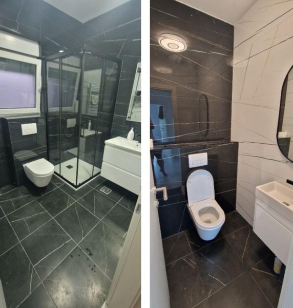 Köp en lägenhet i Kroatien - badrum med modern design i en ny lägenhet.