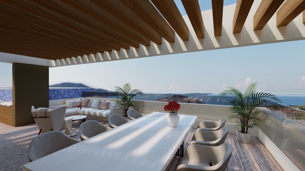 Pool på takterrassen på fastighet A3330 i Kroatien.