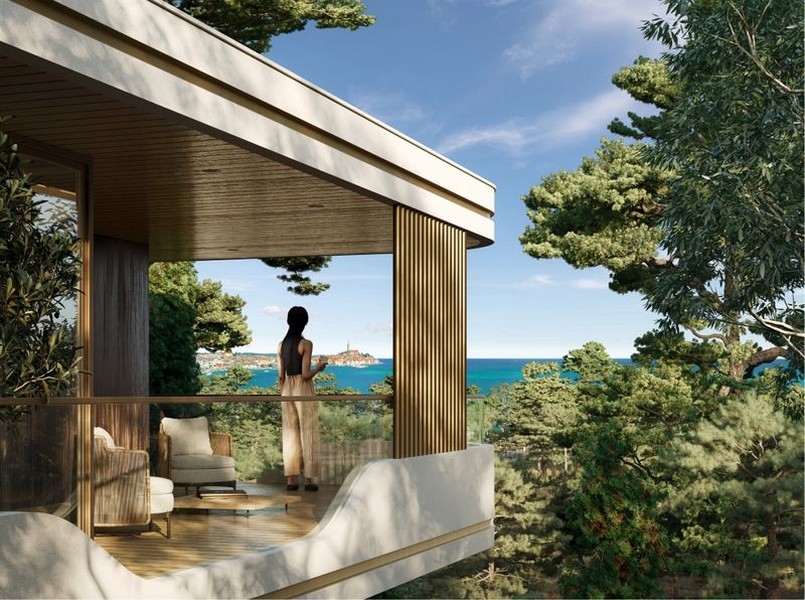 Moderna lyxlägenheter med havsutsikt till salu.