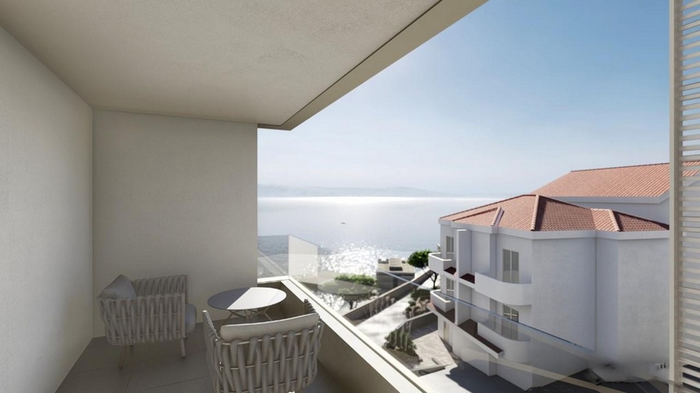 Exteriörvy av ett modernt bostadshus med 