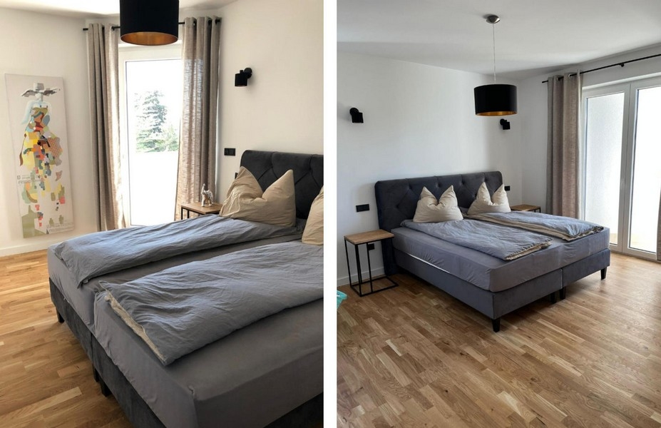 Mysigt sovrum i lägenheten.