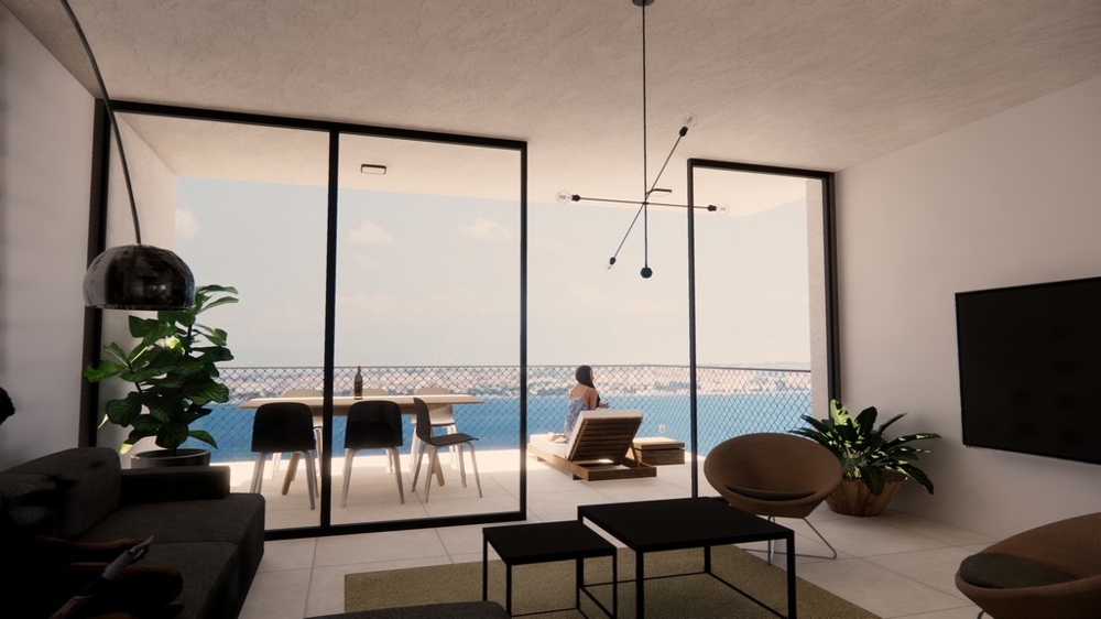 Havsutsikt över fastighet A3442 i Dalmatien - Panorama Scouting.,