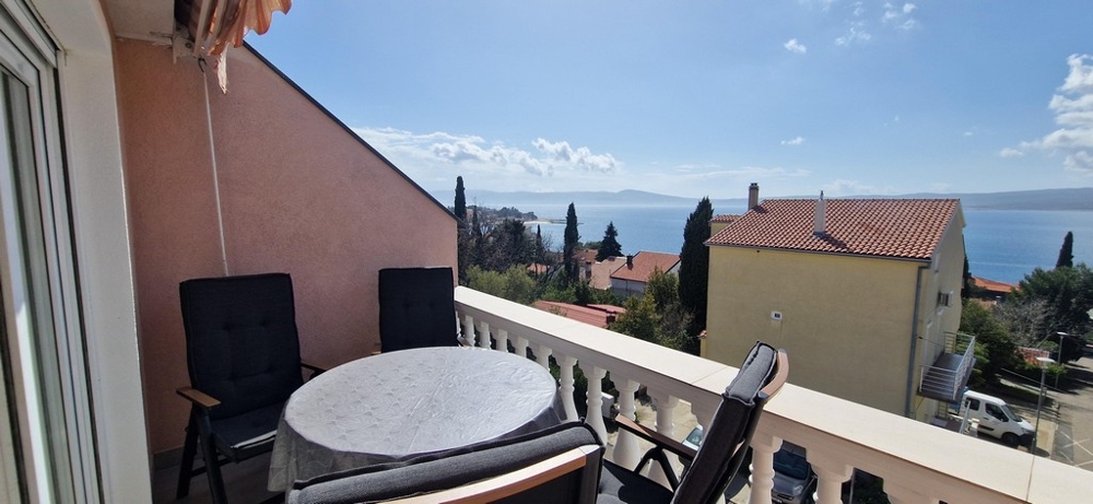 Havsutsikt över fastighet A3607 i Selce nära Crikvenica i Kroatien.