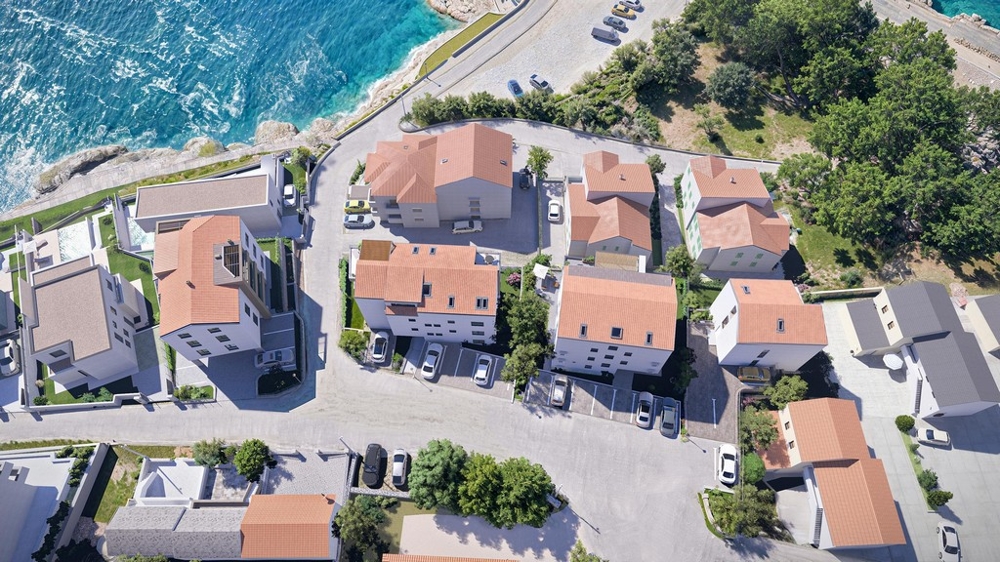 Seaside fastigheter nära Novi Vinodolski, Kroatien.