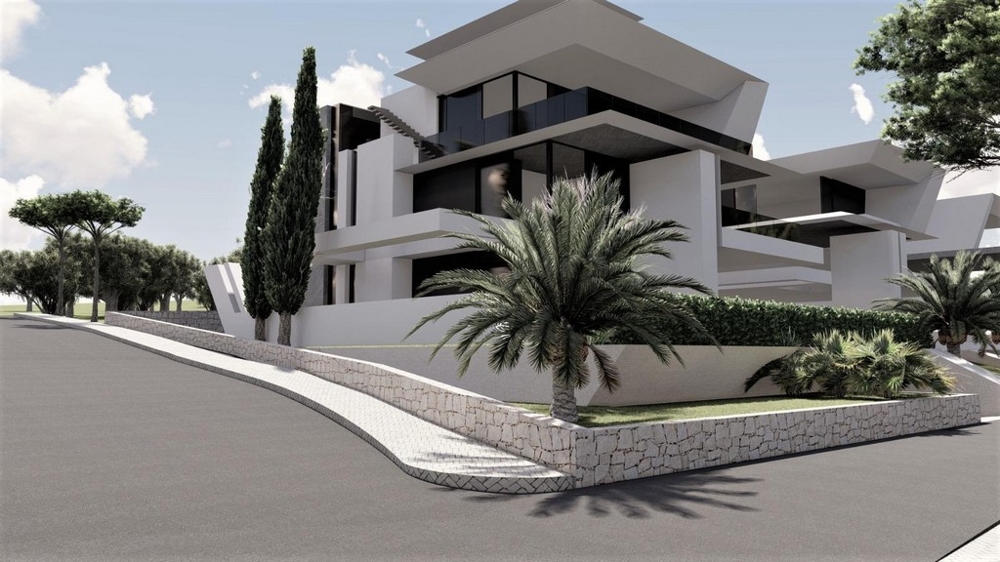 Visualisering av det färdiga bostadskomplexet på Krk i Kroatien