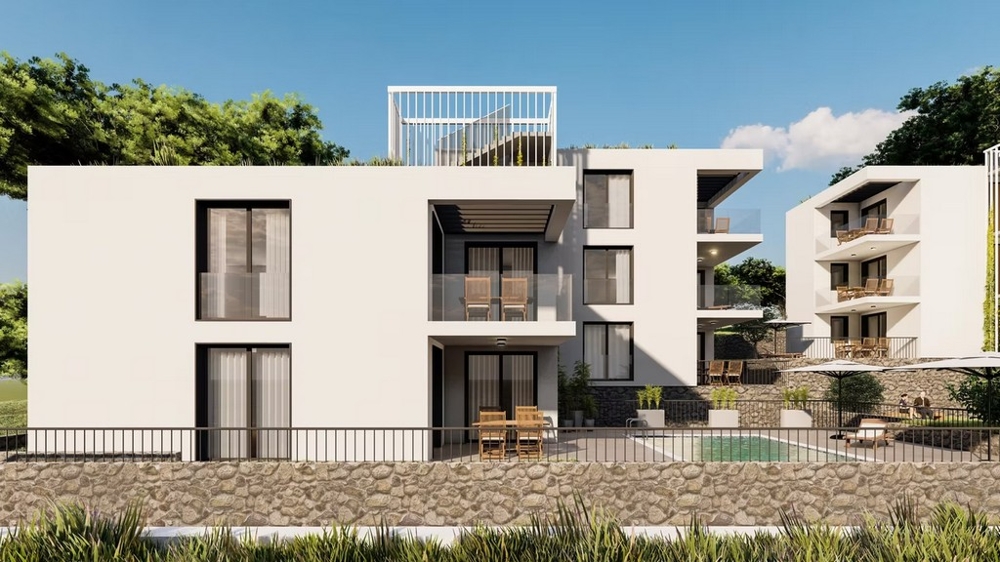 Nybyggda lägenheter med terrass och pool i Dalmatien: Primosten