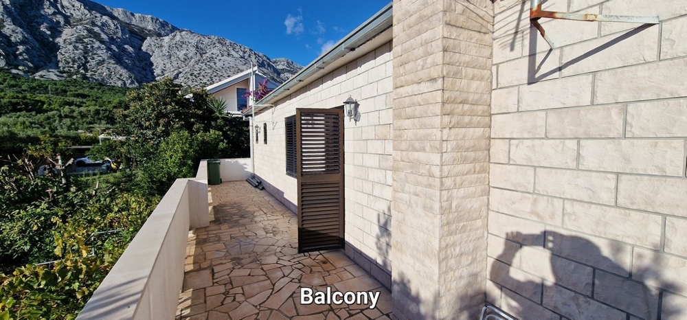 Terrass till lägenhet A3814 i Kroatien.