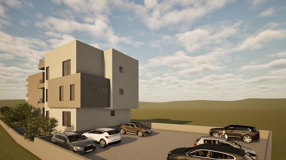 Modernt flerfamiljshus nybyggnadsprojekt i Kroatien