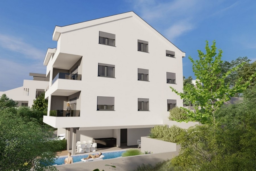 Ny byggnad med gemensam pool nära Trogir