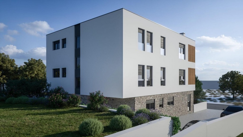 Modernt bostadsområde nära havet i Kroatien