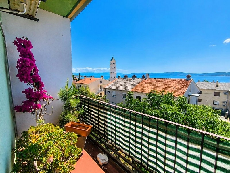 Balkong med havsutsikt i Kroatien
