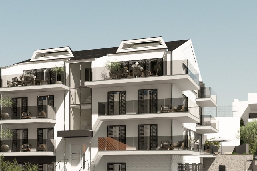 Modernt hus med terrasser på Ciovo