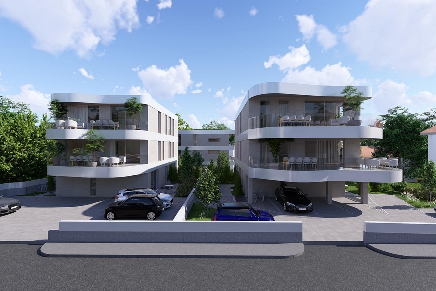 Bostadskomplex i Krk med fyra bostäder, visualisering av tillfartsvägen