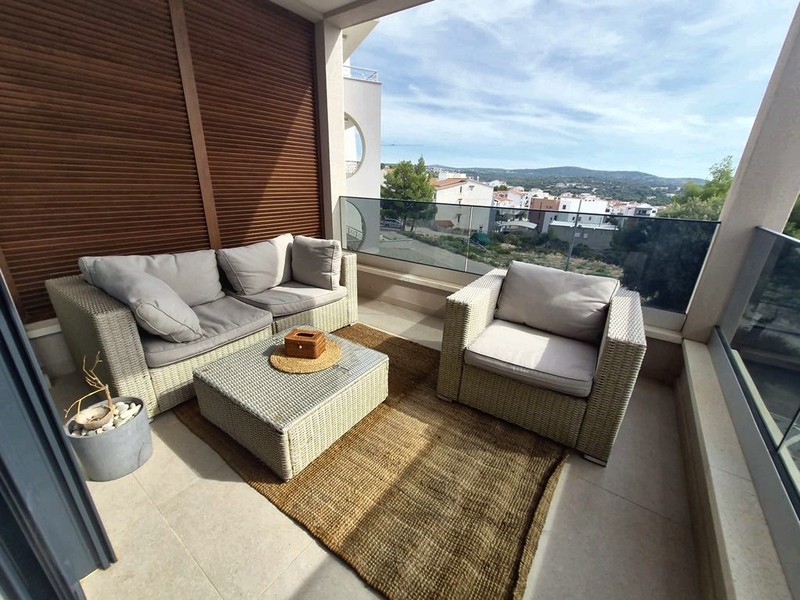 Terrass med loungemöbler
