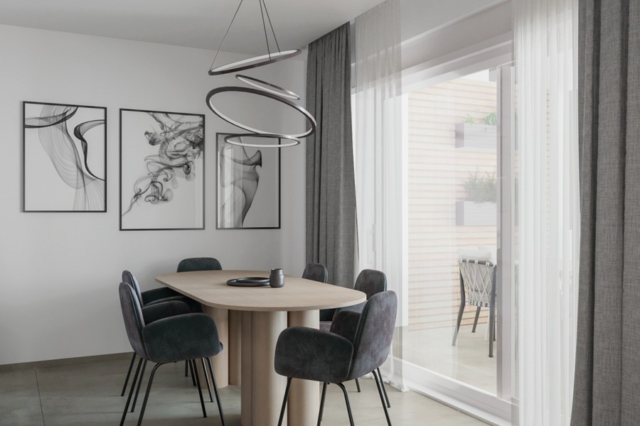 Matplats framför altandörren