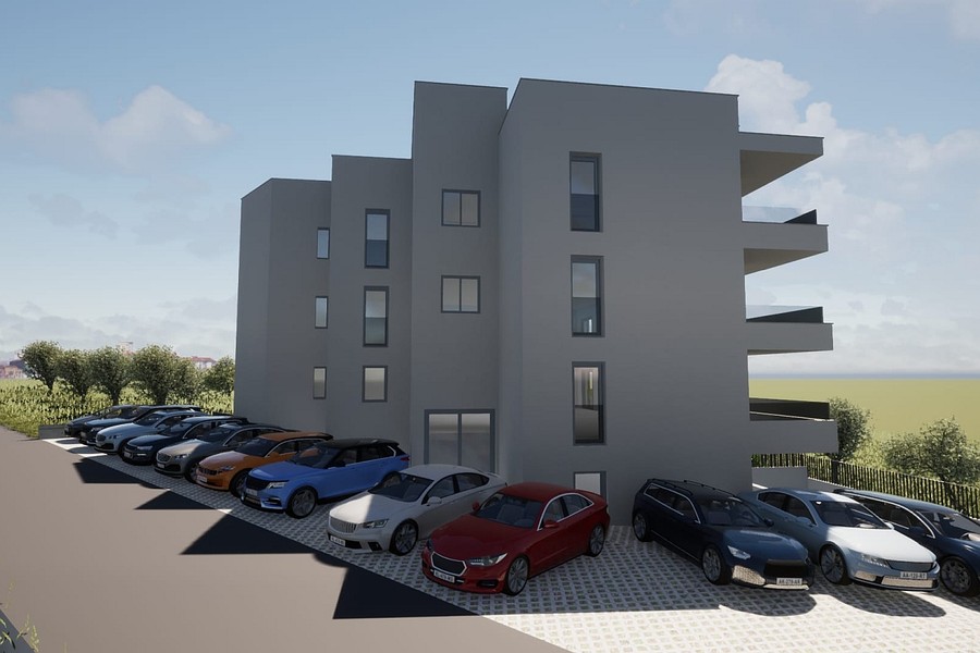Parkeringsplatser på husets baksida