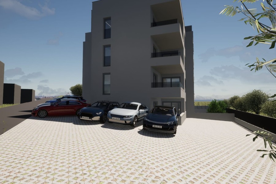Parkeringsyta med gräsgallerstenar