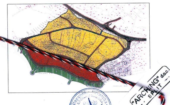 Formen på tomten vid havet i Kroatien