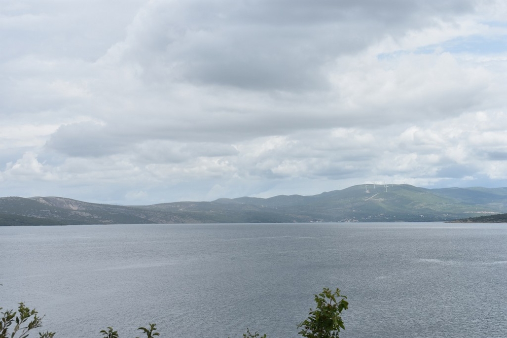 Havsutsikt från tomt G356 i Kroatien, Zadar-regionen, Dalmatien.