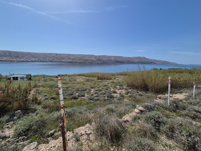 Turistbyggnadsmark till salu i Kroatien på ön Pag.