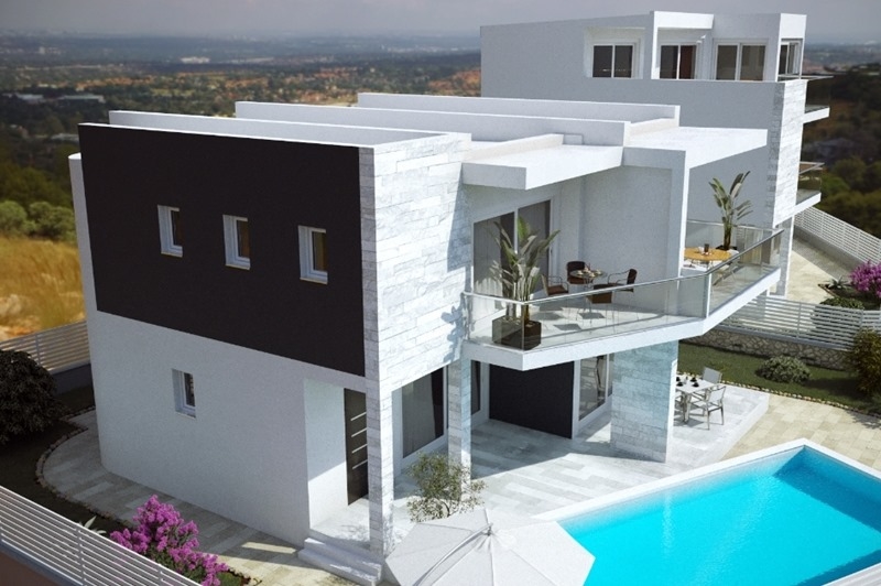 3D-animering av Villa H1706, som är till salu i Kroatien nära staden Sibenik.