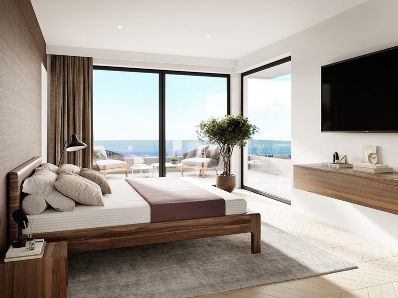 Sovrum med havsutsikt över Villa H2440 i Istrien - Panorama Scouting.