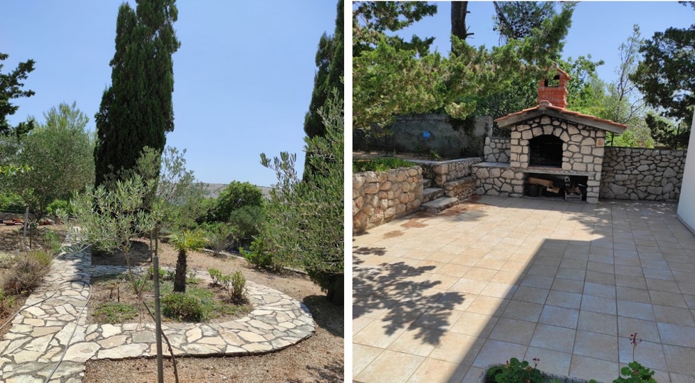 Grillgrill i uteområdet på fastigheten H2481 i Barbat på ön Rab.