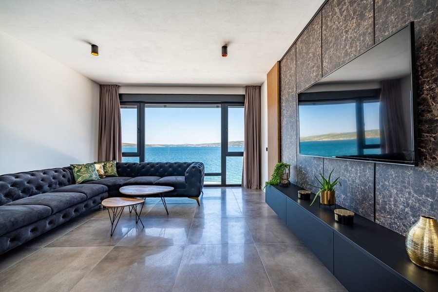 Vardagsrum med havsutsikt - fastighet H2494, Kroatien.