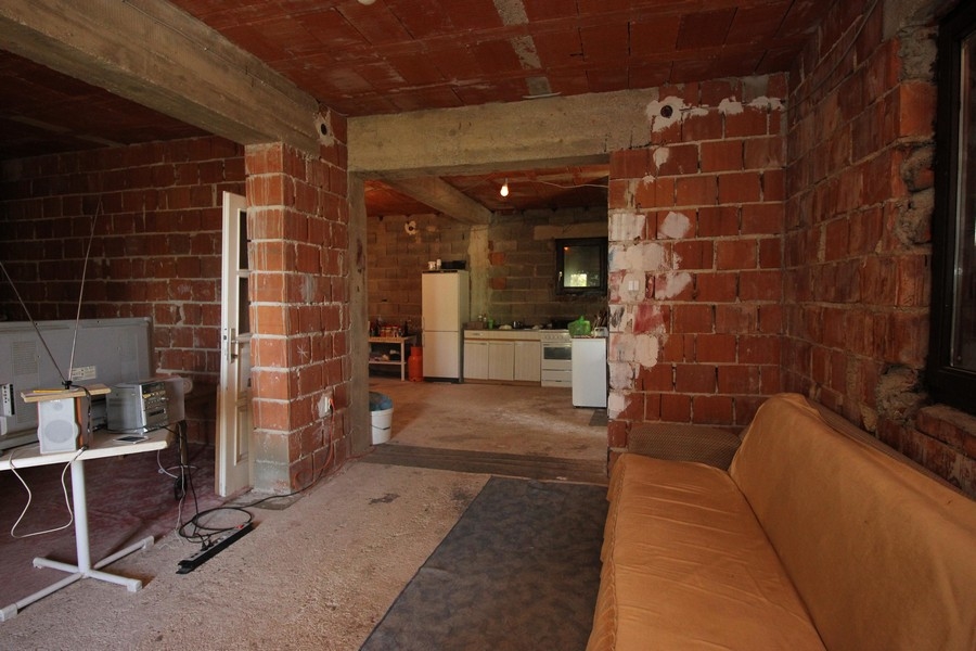 Skalkonstruktion på övervåningen.