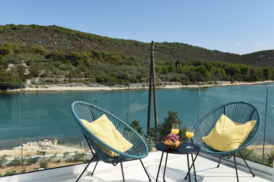 Panoramautsikt över havet av Villa H2681 i Kroatien - Panorama Scouting Real Estate.