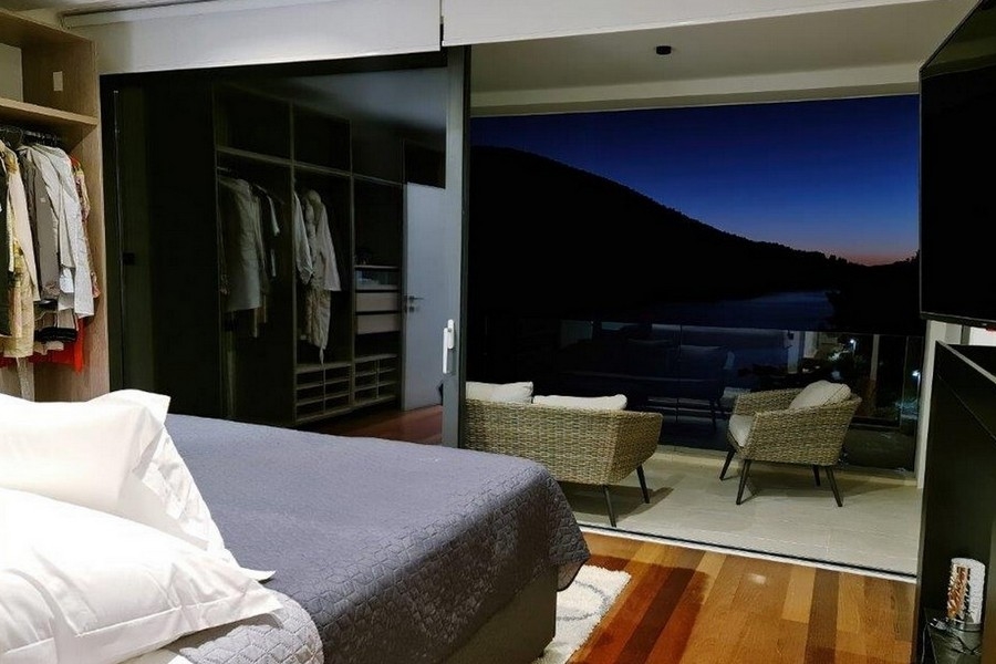 Sovrum med havsutsikt över fastigheten H2690, Kroatien, Korcula.