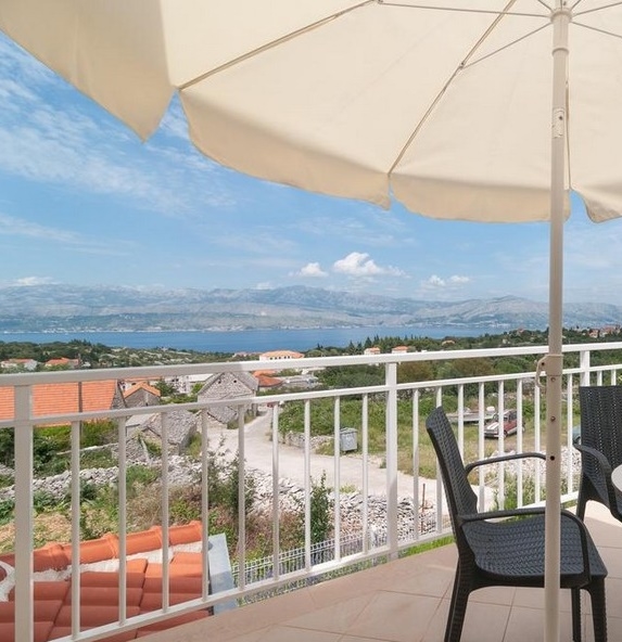 Balkong och terrass med underbar utsikt över havet och omgivningarna