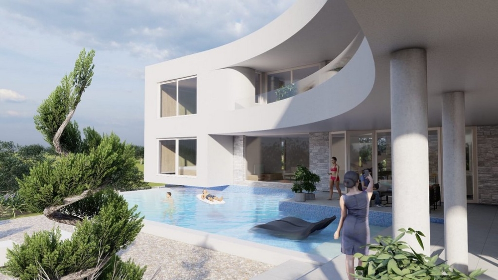Innovativ villadesign i Kroatien med pool och direkt tillgång till terrassen, omgiven av medelhavsvegetation - Exklusiva villor Kroatien.