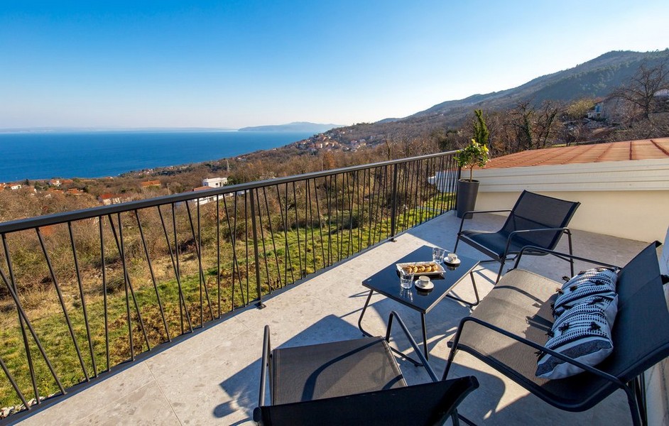 Panoramautsikt över havet av villa H3410, som är till salu i Kroatien.