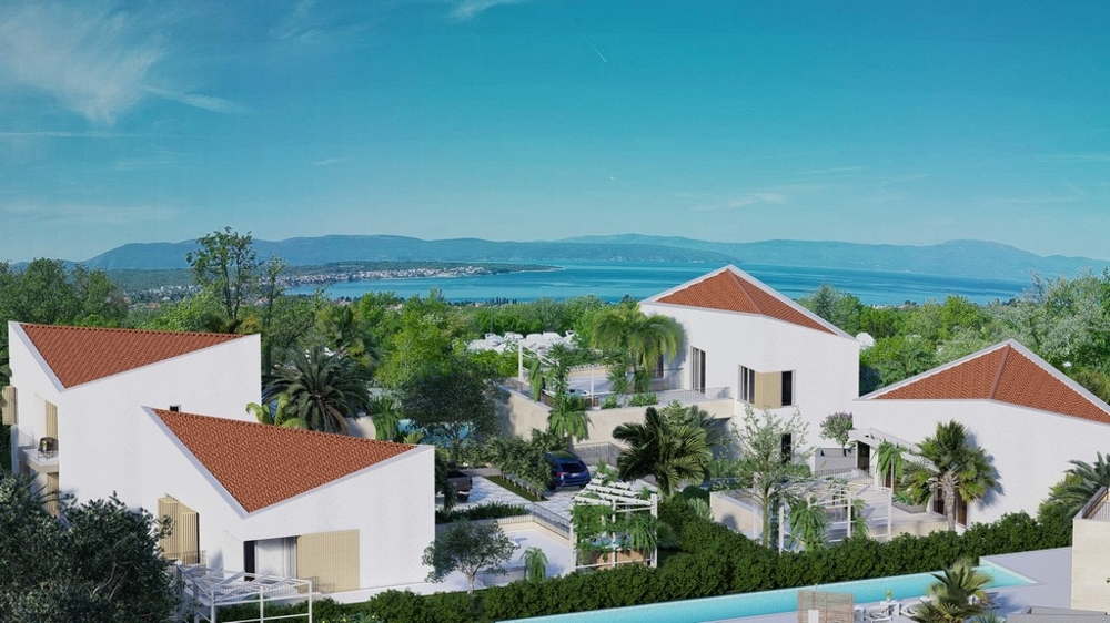 Havsutsikt från villor H3472 nära Malinska på ön Krk i Kroatien - Panorama Scouting.