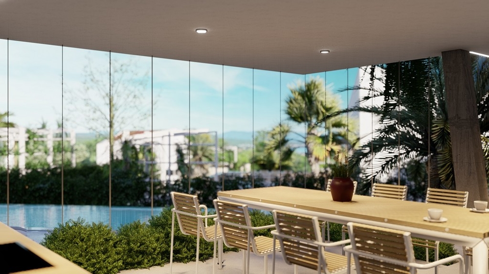 Terrass till villa H3473, som är till salu nära Malinska på ön Krk.