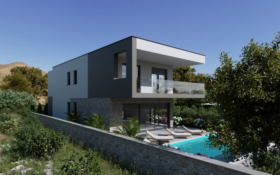 Villa med pool precis vid havet till salu i Kroatien - Panorama Scouting.