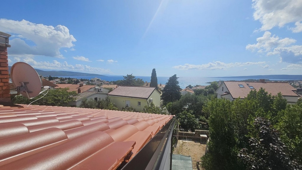 Havsutsikt över huset H3697 på Krk.