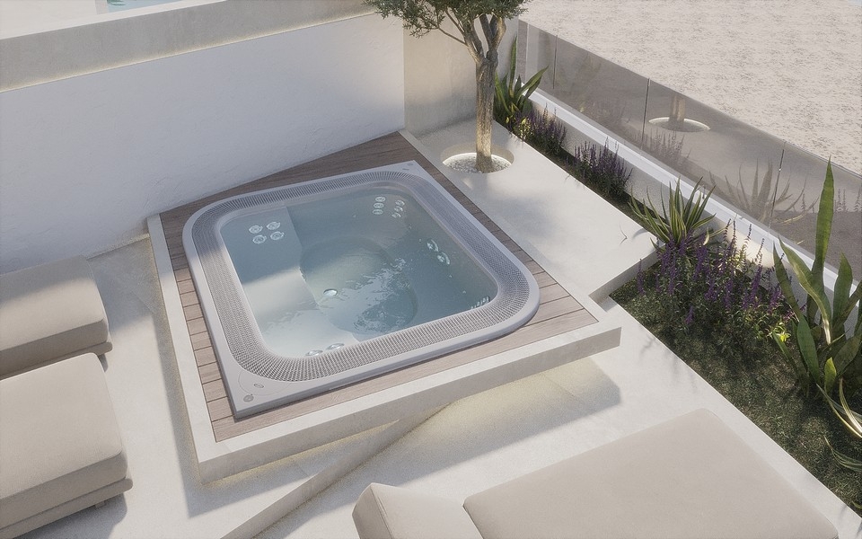 Badtunna på fastigheten H3723 i Sukosan, Kroatien.