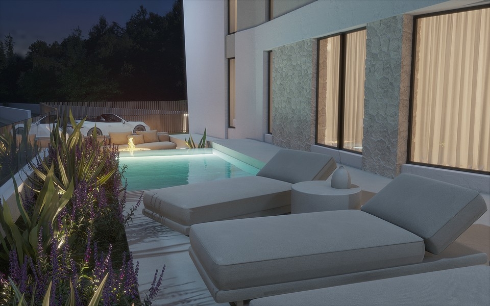 Utomhusområde av fastighet H3723.