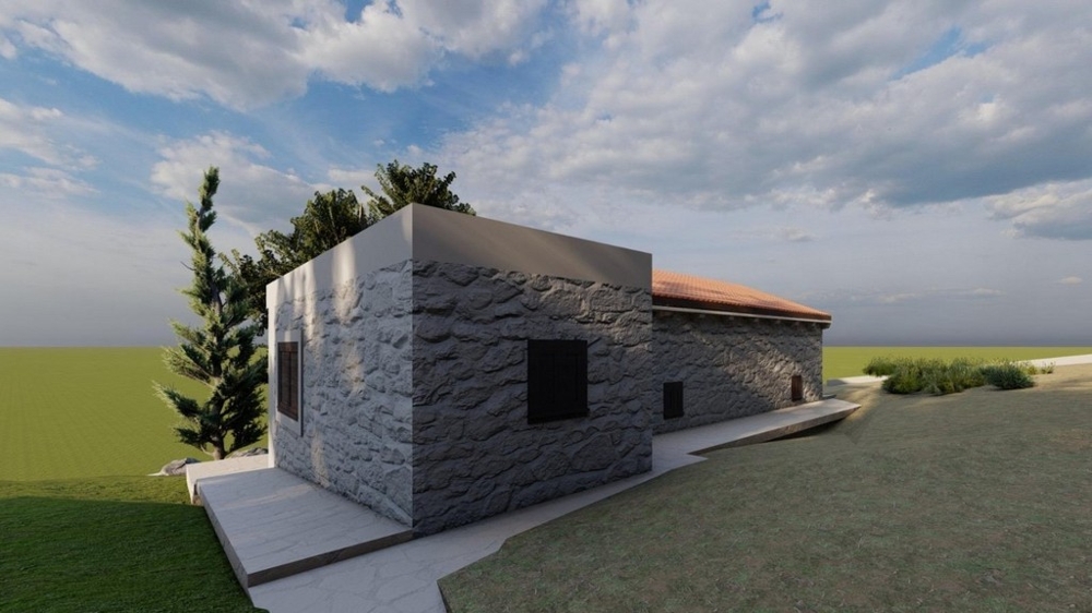 Medelhavshus med nydesignad fasad och omgivningar