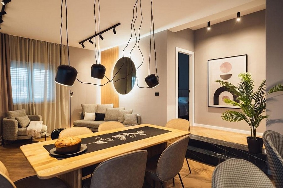 Matplats med modern inredning